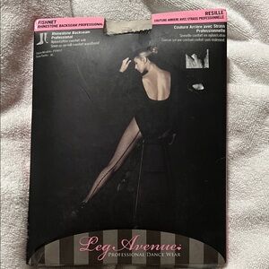 PROFESSIONAL DANCE Leg Avenue Rhinestone back seam Fishnet Tights.